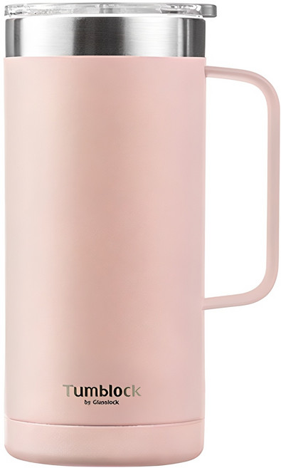 텀블락 글라스락 플레인 머그 텀블러 500ml, 핑크, 1개