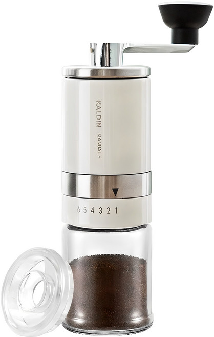 칼딘 매뉴얼 플러스 커피 그라인더 + 투명 PS 커버, 아이보리, 1개