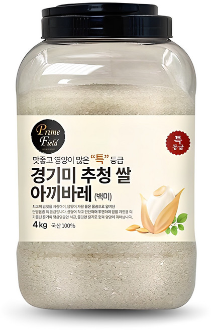 Prime Field 경기 추청 아끼바레 백미 특등급, 4kg, 1개