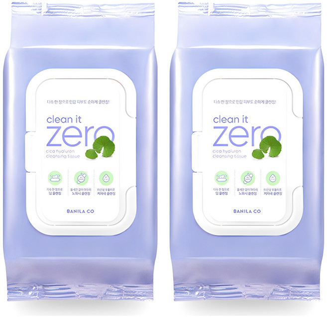 바닐라코 클린 잇 제로 시카 히알루론 클렌징 티슈, 80매입, 2개