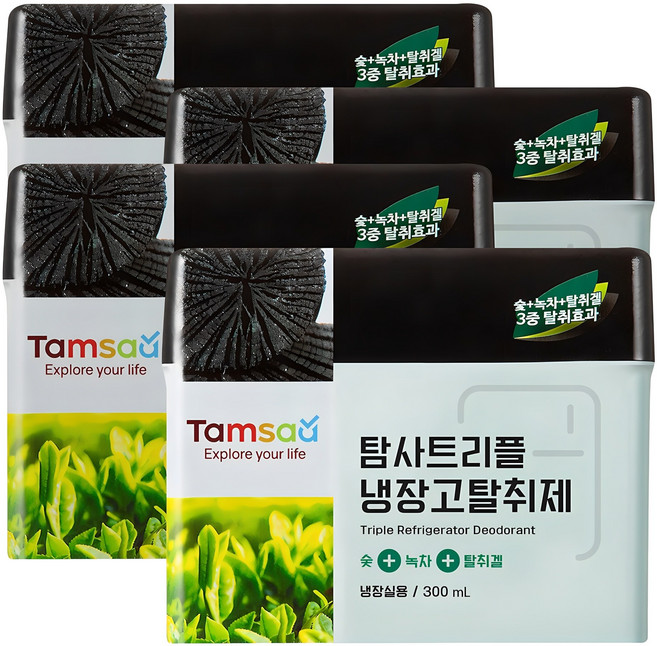 탐사 트리플 냉장고 탈취제 대용량, 300ml, 4개