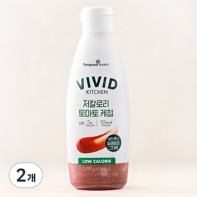 비비드키친 저칼로리 토마토 케첩, 2개, 280g