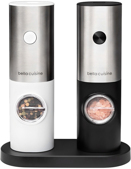 벨라쿠진 블랙라인 전동 후추 소금 그라인더 2종 세트, 1세트