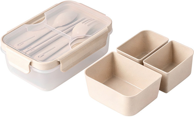 나누담 데일리 2+1칸 도시락 1개, 혼합색상