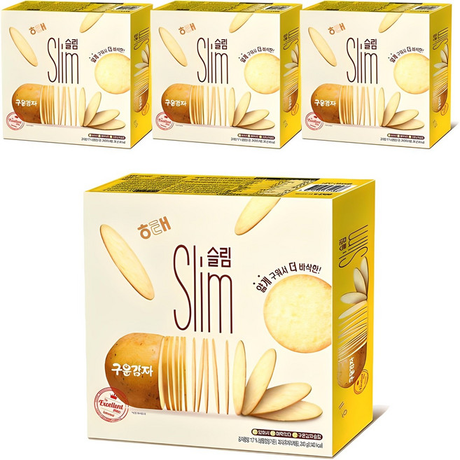 해태제과 구운감자 슬림, 240g, 4개