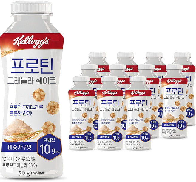 켈로그 프로틴 그래놀라 쉐이크 미숫가루맛, 50g, 12개