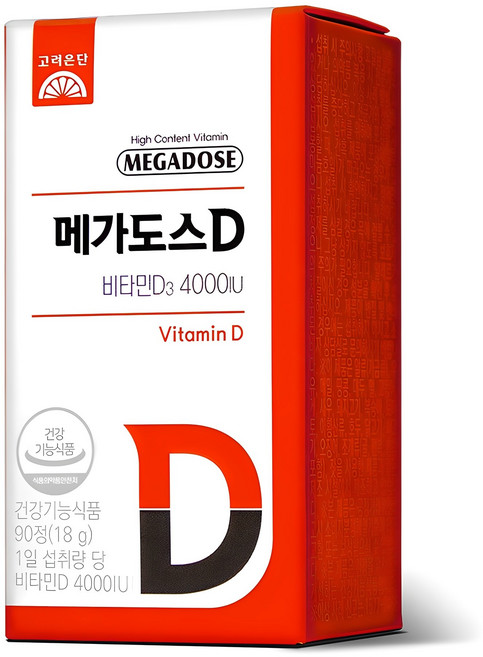 메가도스 D 비타민D3 4000IU, 90정, 18g, 1개