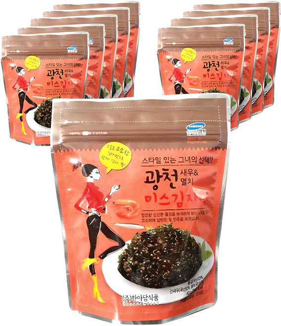 미스김자반 광천 새우 멸치, 40g, 10개