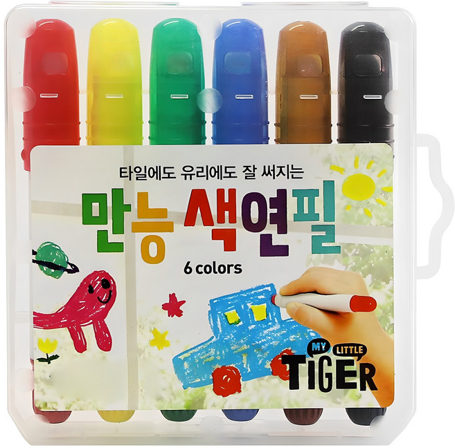 마이리틀타이거 만능색연필, 6색, 1개