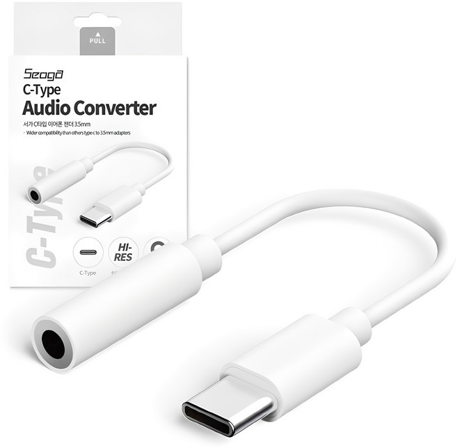 서가 C타입 이어폰 젠더 3.5mm, 100mm, 화이트, 1개