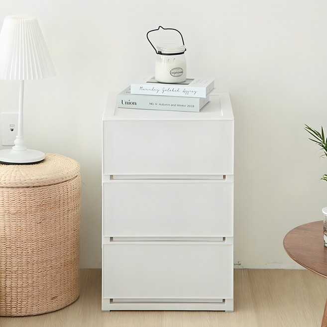 코멧 국내생산 모던 서랍장, 화이트, 3단