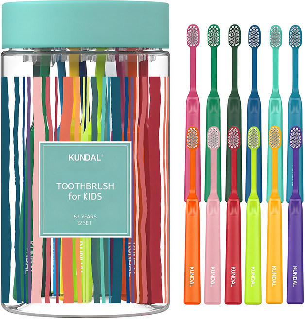 쿤달 딥 클린 항균 초극세모 어린이 칫솔, 12개입, 1개