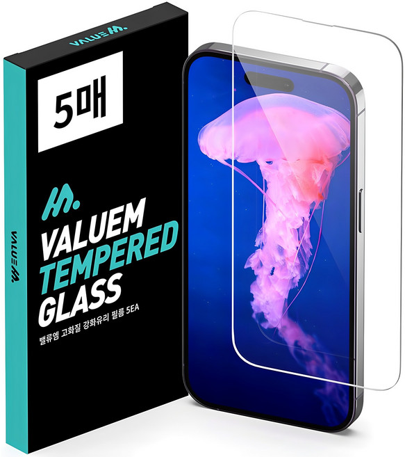 밸류엠 고화질 9H 강화유리 아이폰 액정보호필름 5p 세트, 1세트