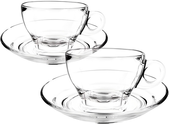 오션글라스 카페 프리모 라떼 컵 + 받침, 2개