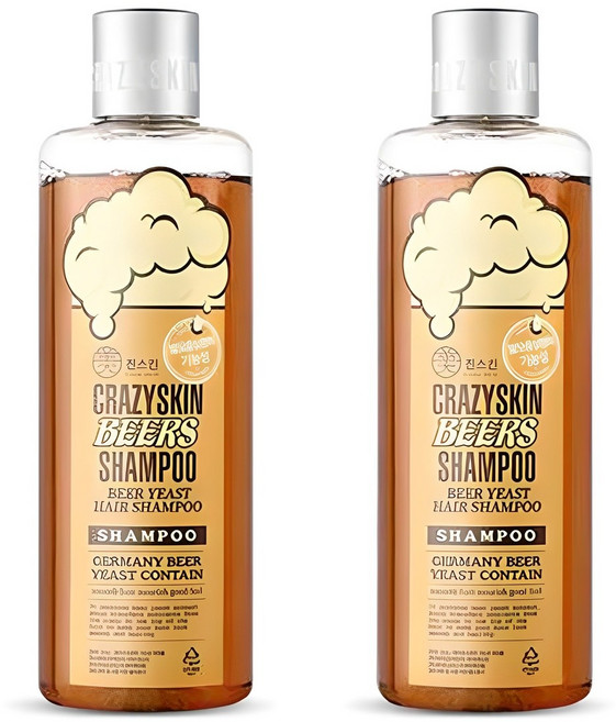 미친스킨 맥주효모 탈모완화 기능성 샴푸, 300g, 2개