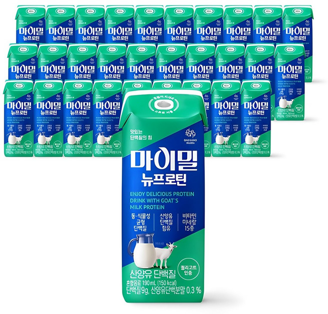 마이밀 정품 뉴프로틴 산양유, 190ml, 30개