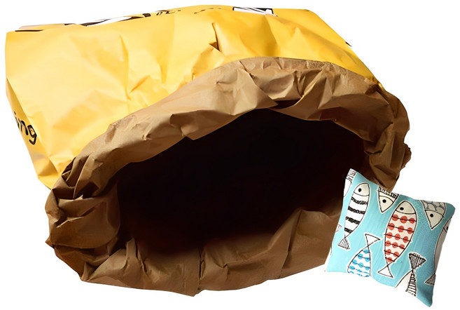 힐링타임 시크릿 페이퍼 고양이하우스 + 캣닢쿠션 랜덤 발송, 블랙 + 옐로우, 1세트