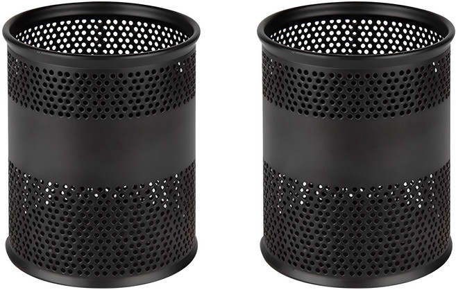 스틸 원형 연필꽂이 3, 검정, 2개