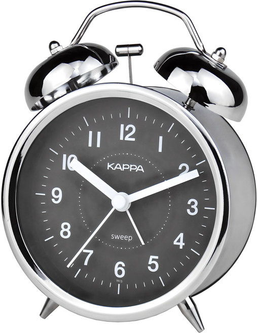 KAPPA 자명종 알람시계, 크롬실버 + 블랙