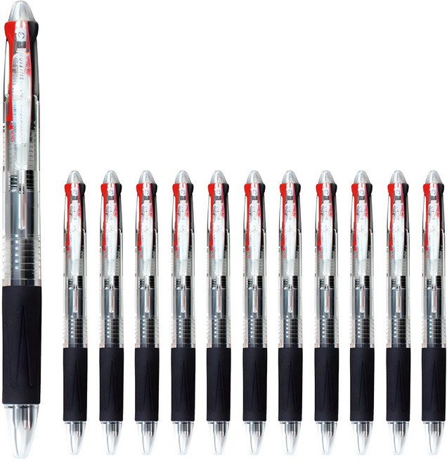 모닝글로리 슬립온 3색 볼펜 0.7mm, 화이트, 12개