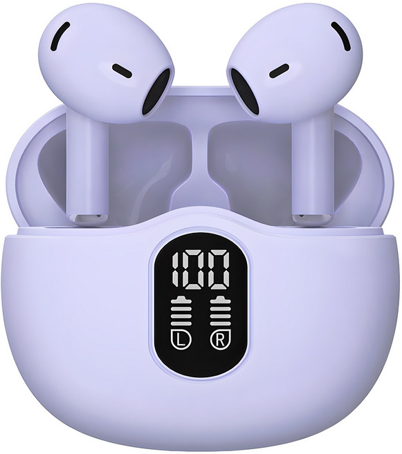 블라우풍트 Ai ENC 노이즈캔슬링 LED 블루투스 5.4 오픈형 이어폰, BLP-BE363P, 퍼플