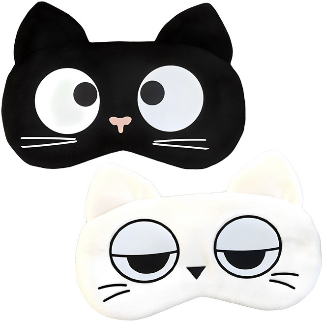 라이프팝 남녀공용 야옹이 캐릭터 수면안대 2p