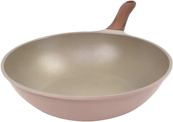 키친아트 본 우드 파스텔핑크 다이아 궁중팬, 28cm, 1개