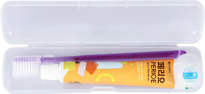 오랄라 여행용 칫솔 + 치실 + 치약 + 케이스 세트, 1세트