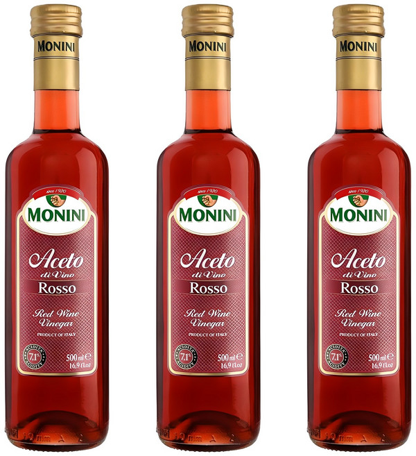 모니니 아세토 로쏘 이탈리아 레드 와인 비니거, 500ml, 3개