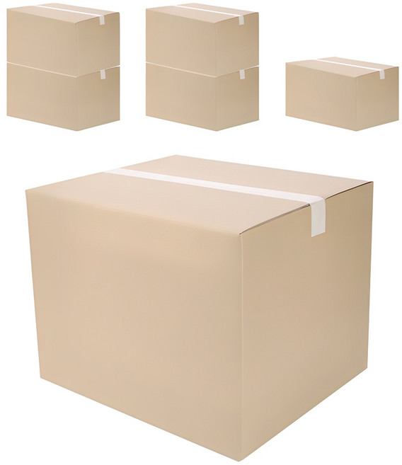 코멧 택배 이사용 종이박스 A골, 520 x 450 x 400mm, 6개, 베이지