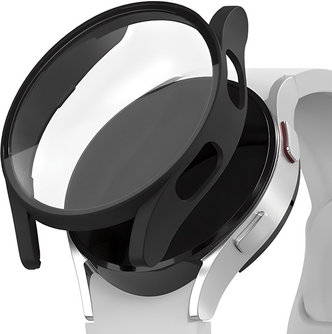 신지모루 풀커버 일체형 SF코팅 강화유리 액정보호 케이스, 블랙, 1개