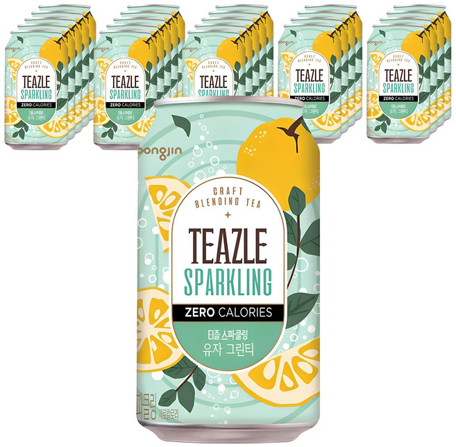 티즐 스파클링 유자그린티, 24개, 340ml