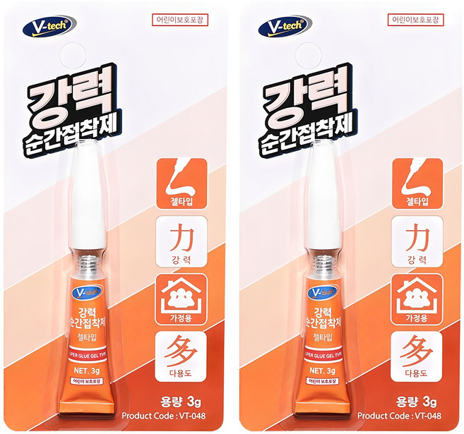 Vtech 젤타입 강력 순간 접착제, 2개