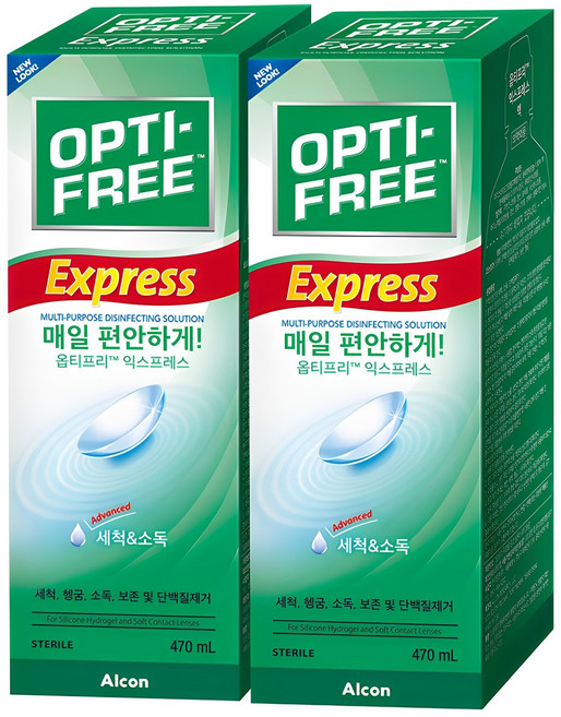옵티프리 익스프레스 렌즈 세정액, 470ml, 2개
