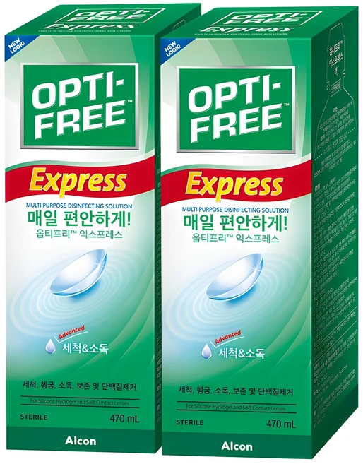 옵티프리 익스프레스 렌즈세정액 470ml x 2p + 케이스 1p 세트, 2개 - 쿠팡