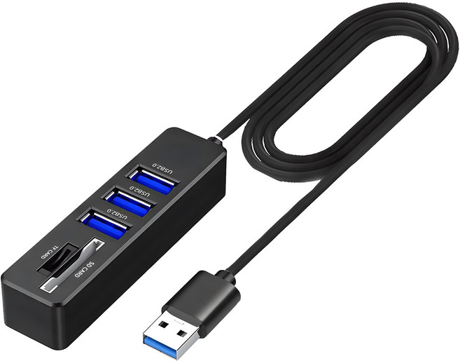 PLEIGO 액센 5in1 80cm 케이블 USB 멀티허브 MH31, 블랙, 1개