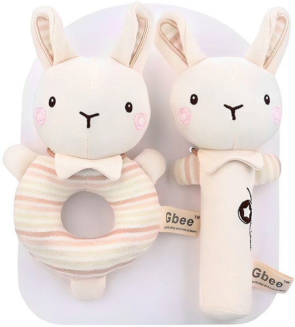 조이멀티 스타 오감발달 아기 딸랑이 2종 세트, 토끼, 1세트