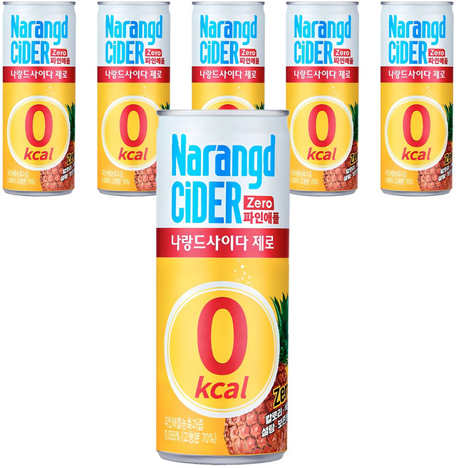 나랑드사이다 제로 파인애플, 245ml, 6개
