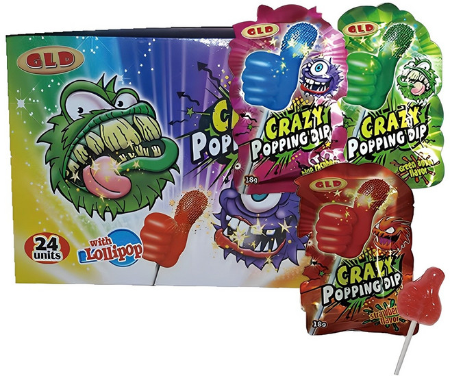 글로델 크레이지 팝핑 딥 캔디, 18g, 24개
