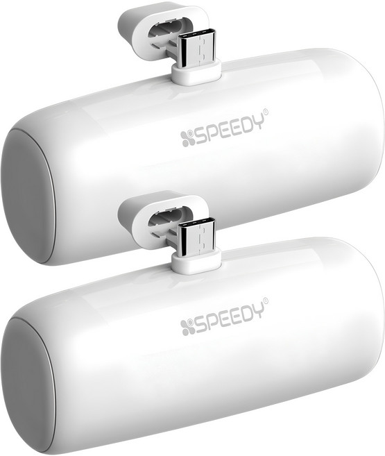 스피디 일체형 미니 도킹형 무선 보조배터리 5000mAh C타입 2p, SPE-B2PA5GPQCP(C타입), 화이트