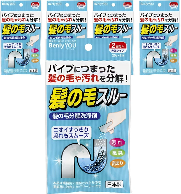 코쿠보 BenlyYou 머리카락 분해 배수구 세척제, 40g, 5개 - 쿠팡