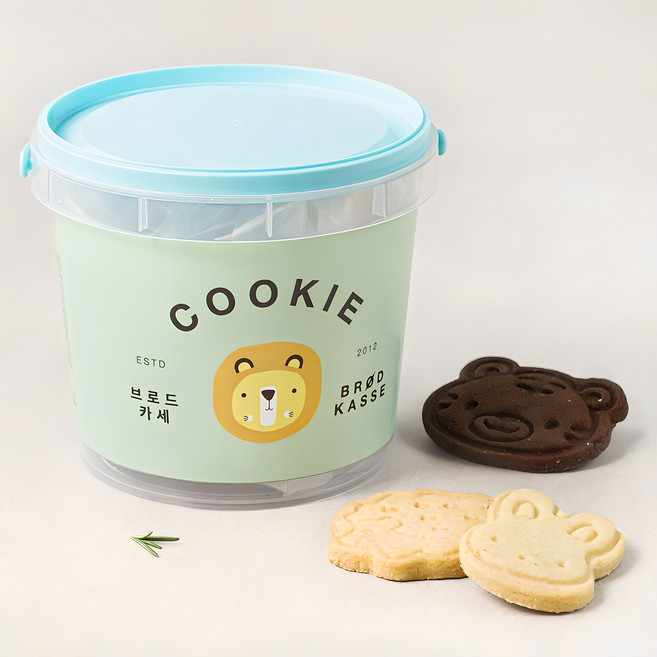 브로드카세 어쏘티드 동물쿠키 미니버켓 민트, 120g, 1개입, 1개