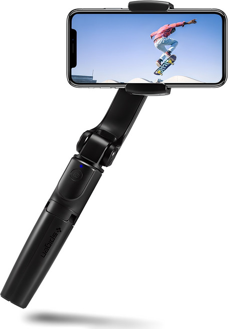 슈피겐 블루투스 짐벌 셀카봉 삼각대, S610W, 블랙, 1개