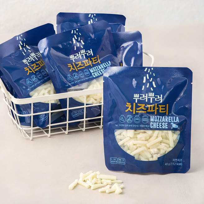 뿌려뿌려 치즈파티 모짜렐라 치즈, 40g, 1개입, 8개