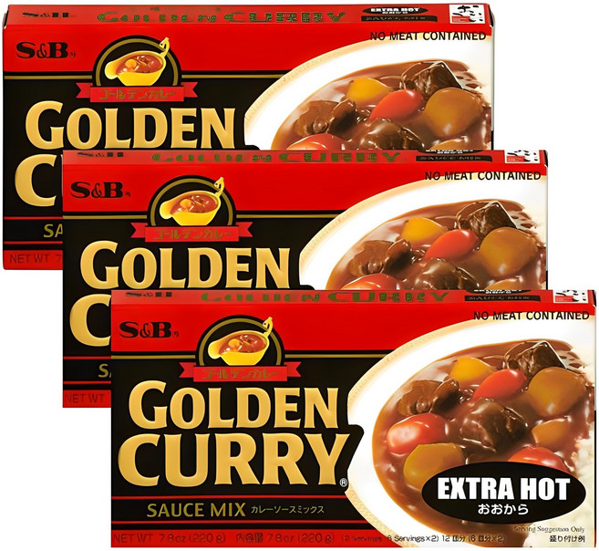 에스앤비골든 카레 아주 매운맛, 220g, 3개