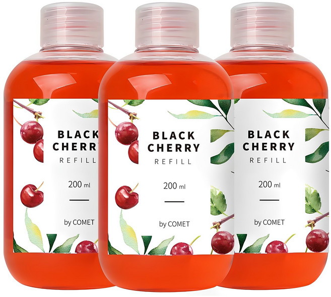 코멧 디퓨저 리필액 200ml, 블랙체리, 3개