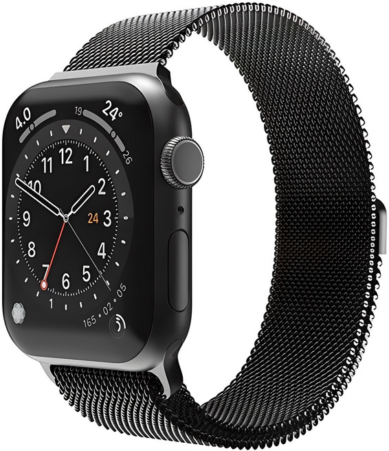 신지모루 애플워치 호환 밀레니즈 스트랩 밴드, 블랙, 1개