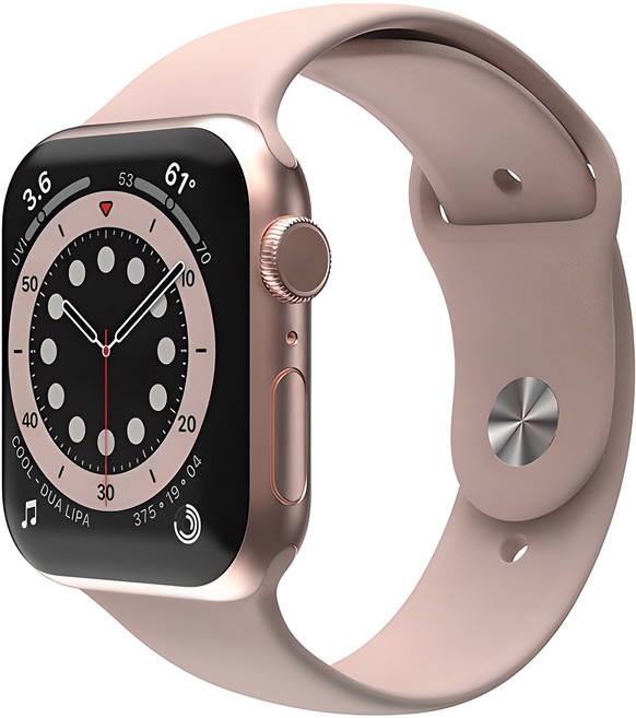 신지모루 애플워치 호환 실리콘 원버튼 스트랩, 핑크샌드, 1개