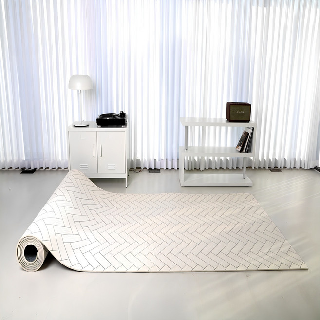 맘앤마음 셀프시공 유아 롤매트, 헤링본화이트