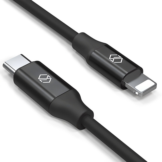 신지모루 C to 라이트닝 PD 고속충전 케이블, 2m, 블랙, 1개